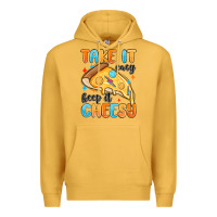 Mustard take it easy keep it cheesy Premium Hoodie - MaliasSmallBusiness