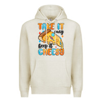 Oatmeal Heather take it easy keep it cheesy Premium Hoodie - MaliasSmallBusiness