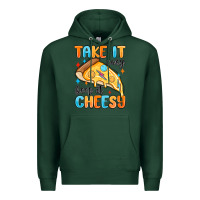 Sports Green take it easy keep it cheesy Premium Hoodie - MaliasSmallBusiness