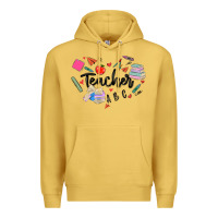 Antique Gold teacher heart Premium Hoodie - MaliasSmallBusiness