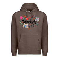 Coffee teacher heart Premium Hoodie - MaliasSmallBusiness