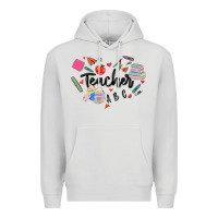 Dove Grey teacher heart Premium Hoodie - MaliasSmallBusiness