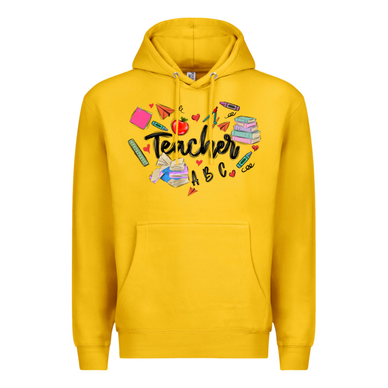 Teacher Heart Premium Hoodie by MaliasSmallBusiness | Teevron