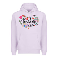 Lilac teacher heart Premium Hoodie - MaliasSmallBusiness