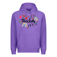 Purple teacher heart Premium Hoodie - MaliasSmallBusiness