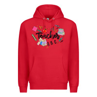 Red teacher heart Premium Hoodie - MaliasSmallBusiness
