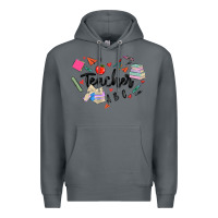 Rock teacher heart Premium Hoodie - MaliasSmallBusiness