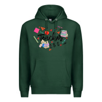 Sports Green teacher heart Premium Hoodie - MaliasSmallBusiness