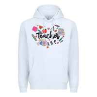 White teacher heart Premium Hoodie - MaliasSmallBusiness