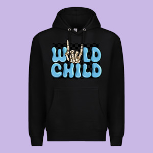 Wild Child Blue Skeleton Premium Hoodie Designed By Maliassmallbusiness