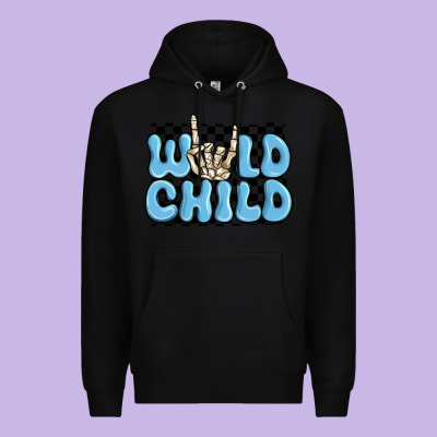 Premium Hoodie wild child blue skeleton