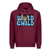 Burgundy wild child blue skeleton Premium Hoodie - MaliasSmallBusiness
