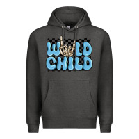 Charcoal Heather wild child blue skeleton Premium Hoodie - MaliasSmallBusiness