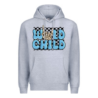 Heather Grey wild child blue skeleton Premium Hoodie - MaliasSmallBusiness