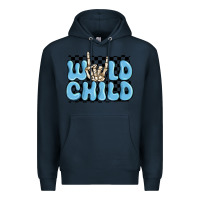 Navy wild child blue skeleton Premium Hoodie - MaliasSmallBusiness