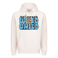 Pale Pink wild child blue skeleton Premium Hoodie - MaliasSmallBusiness