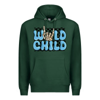 Sports Green wild child blue skeleton Premium Hoodie - MaliasSmallBusiness