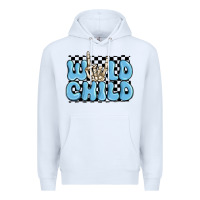 White wild child blue skeleton Premium Hoodie - MaliasSmallBusiness