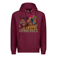 Burgundy long live the cowgirls Premium Hoodie - MaliasSmallBusiness