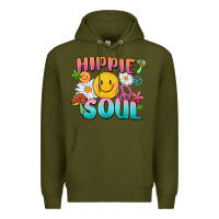 Army Green hippie soul Premium Hoodie - MaliasSmallBusiness