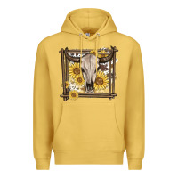 Antique Gold western bull skull Premium Hoodie - MaliasSmallBusiness