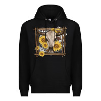 Black western bull skull Premium Hoodie - MaliasSmallBusiness