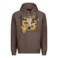 Coffee western bull skull Premium Hoodie - MaliasSmallBusiness