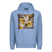 Colony Blue western bull skull Premium Hoodie - MaliasSmallBusiness