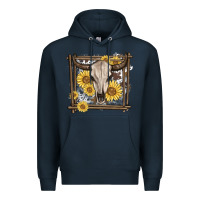 Navy western bull skull Premium Hoodie - MaliasSmallBusiness