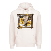 Pale Pink western bull skull Premium Hoodie - MaliasSmallBusiness