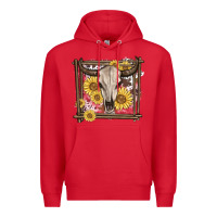 Red western bull skull Premium Hoodie - MaliasSmallBusiness