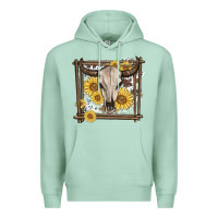 Seafoam western bull skull Premium Hoodie - MaliasSmallBusiness