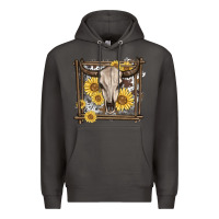 Smoke western bull skull Premium Hoodie - MaliasSmallBusiness