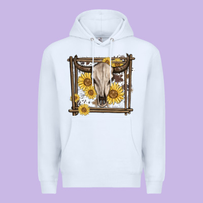 Premium Hoodie western bull skull
