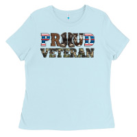 Baby Blue armed forces day proud veteran Ladies Tee - Artiststas