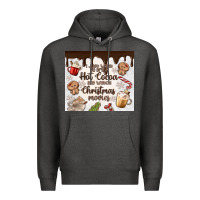 Charcoal Heather i just want to drink hot cocoa Premium Hoodie - MaliasSmallBusiness