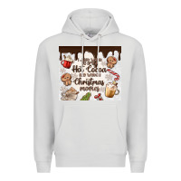 Dove Grey i just want to drink hot cocoa Premium Hoodie - MaliasSmallBusiness