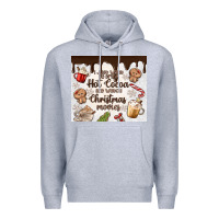 Heather Grey i just want to drink hot cocoa Premium Hoodie - MaliasSmallBusiness