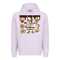 Lilac i just want to drink hot cocoa Premium Hoodie - MaliasSmallBusiness