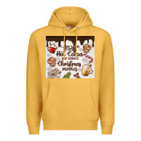 Mustard i just want to drink hot cocoa Premium Hoodie - MaliasSmallBusiness