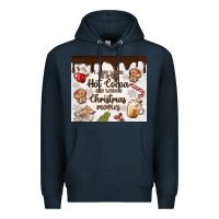 Navy i just want to drink hot cocoa Premium Hoodie - MaliasSmallBusiness