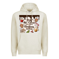 Oatmeal Heather i just want to drink hot cocoa Premium Hoodie - MaliasSmallBusiness