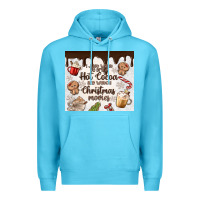 Ocean Blue i just want to drink hot cocoa Premium Hoodie - MaliasSmallBusiness