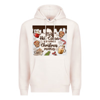 Pale Pink i just want to drink hot cocoa Premium Hoodie - MaliasSmallBusiness