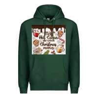 Sports Green i just want to drink hot cocoa Premium Hoodie - MaliasSmallBusiness