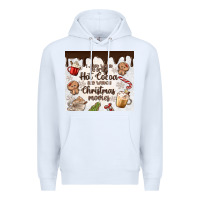 White i just want to drink hot cocoa Premium Hoodie - MaliasSmallBusiness