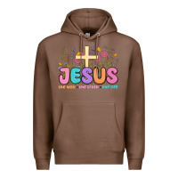 Chestnut jesus the way the truth the life Premium Hoodie - MaliasSmallBusiness