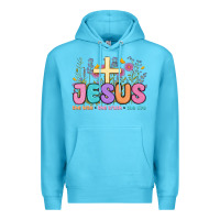 Ocean Blue jesus the way the truth the life Premium Hoodie - MaliasSmallBusiness