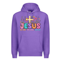 Purple jesus the way the truth the life Premium Hoodie - MaliasSmallBusiness
