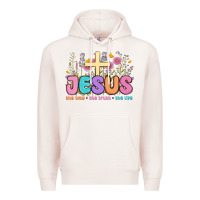 Pale Pink jesus the way the truth the life Premium Hoodie - MaliasSmallBusiness
